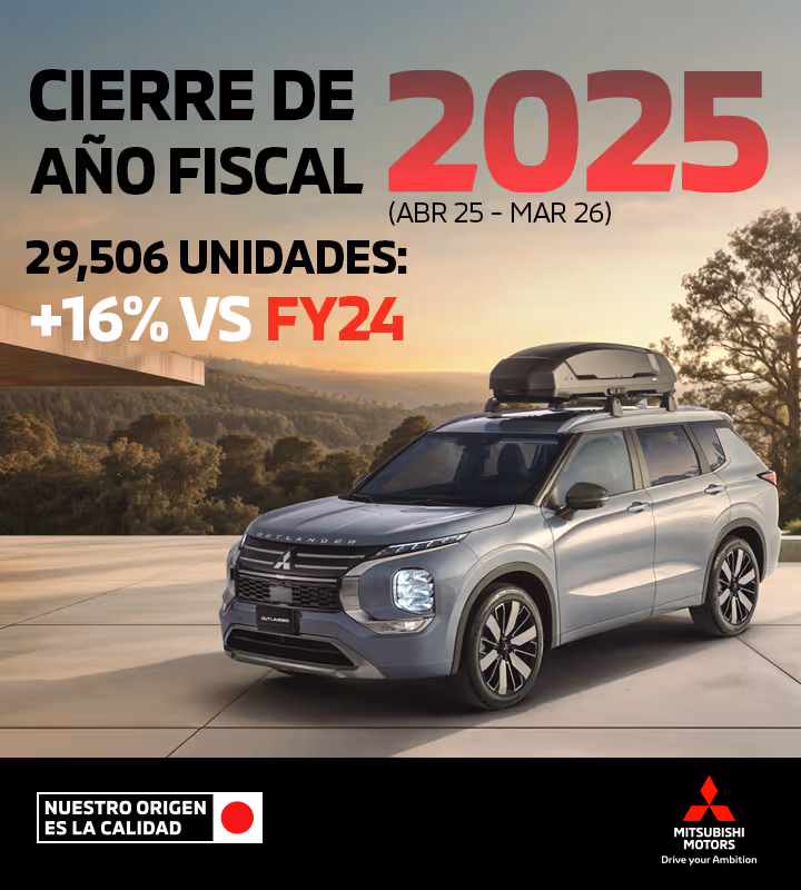 Mitsubishi Motors de México reporta en marzo el cierre de su año fiscal japonés 2025 con un crecimiento del +16% vs el mismo periodo del año fiscal anterior. Mitsubishi Motors de México reporta en marzo el cierre de su año fiscal japonés 2025 con un crecimiento del +16% vs el mismo periodo del año fiscal anterior.