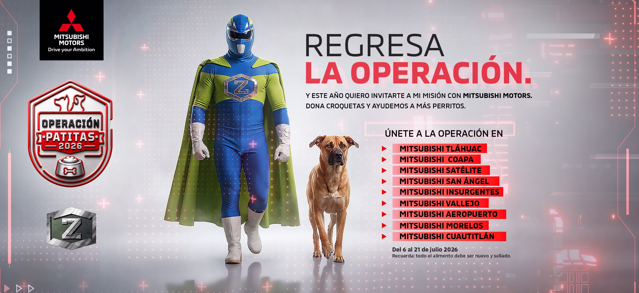 Mitsubishi Motors de México y Zadrigman anuncian la segunda edición de “Operación Patitas” con la meta de superar las 10 toneladas de alimento para perritos en situación vulnerable Mitsubishi Motors de México y Zadrigman anuncian la segunda edición de “Operación Patitas” con la meta de superar las 10 toneladas de alimento para perritos en situación vulnerable