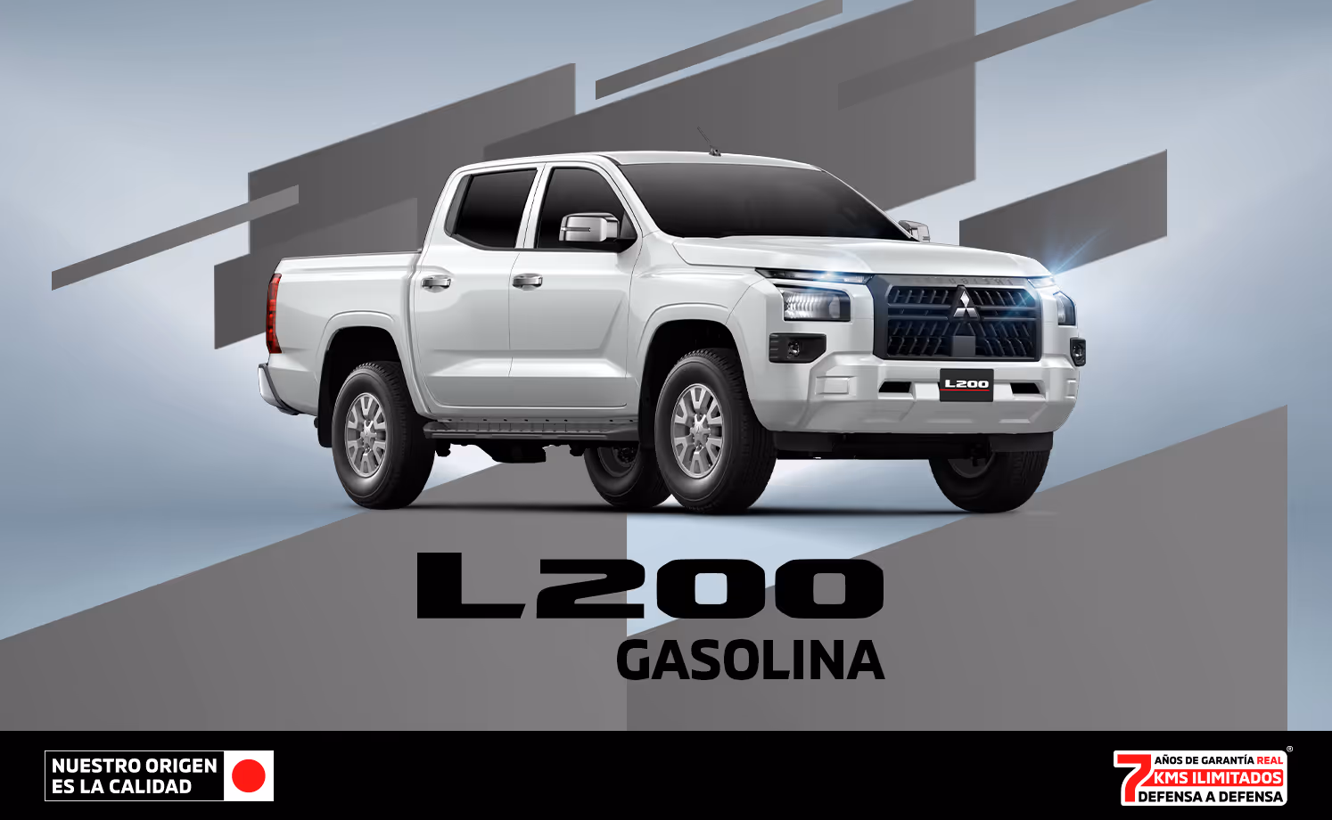 Estrena una Mitsubishi L200 GLX TM 4X2 GAS 2026 con tasa desde 7.9%(1) o 1 año de seguro gratis(2) + 0% Comisión por apertura(3) solo con Mitsubishi Motors Financial Services.