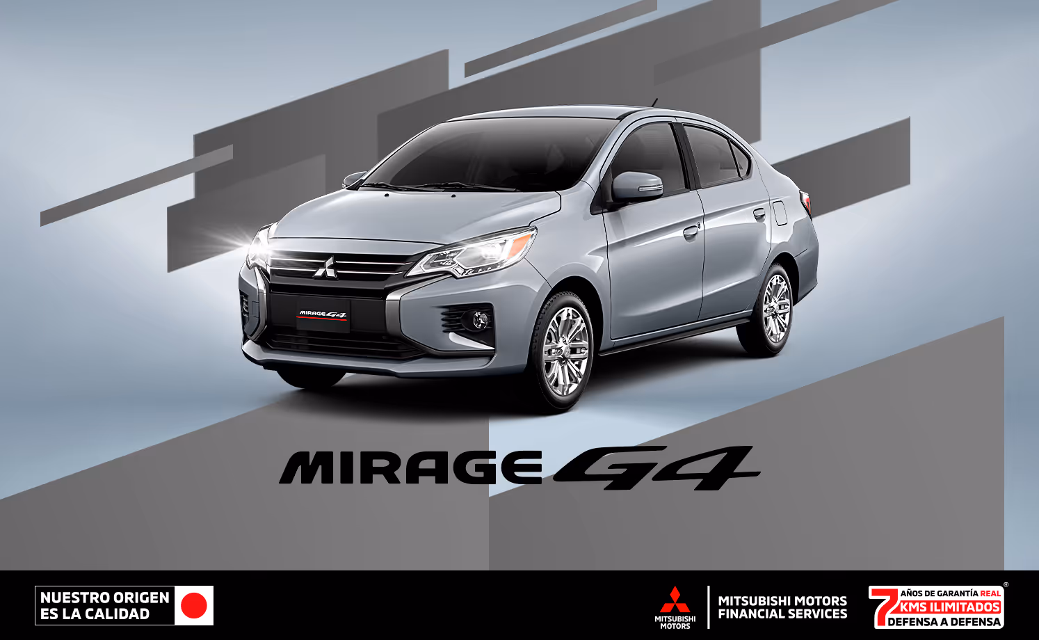 Estrena un Mitsubishi Mirage G4 2026 con mensualidades de $4,999.00 M.N.(1) o Bono Flexible de hasta $23,900.00 M.N. (2) solo con Mitsubishi Motors Financial Services.