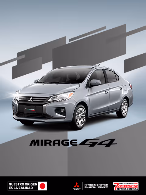 Estrena un Mitsubishi Mirage G4 2026 con mensualidades de $4,999.00 M.N.(1) o Bono Flexible de hasta $23,900.00 M.N. (2) solo con Mitsubishi Motors Financial Services.